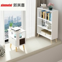Floating window table shelf storage cabinet bedroom balcony small desk bookcase short tatami combination creative Nordic