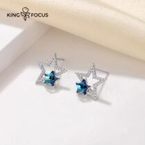 Star earrings 2021 new trend pure silver high-grade sense of net red stud earrings feminine temperament design sense simple and unique