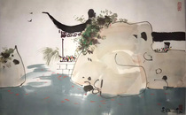 Wu Guanzhong Mountain Landscape Painting (boutique) Old painting Virtuosi Calligraphy Calligraphy and Painting and Painting Pack Old Ancient Play Collection