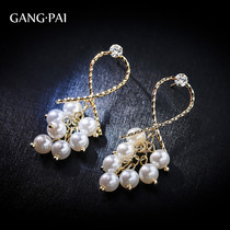 Silver Needle Advanced Sensation Imitation Pearl Grape Earrings Woman Method Fashion Ear Nail 2021 New Tidal Net Red Temperamental Earrings