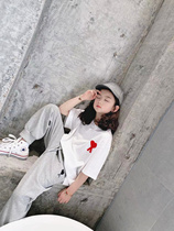 Korean Boy Clothing 2021 Summer New Internet Red 100 Hitch Fashion Pure Cotton Girl Short Sleeve T-Shirt Casual Loose Blouse