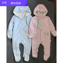 Foreign trade Original Single autumn and winter baby cotton cotton clip hooded long sleeve long climbing clothes newborn baby ha clothes jumpsuit