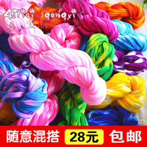 Silk screen flower material Stockings flower High density extended non-fading two-color rose lily rain sister silk screen flower