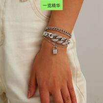Exaggerated lock pendant bracelet hand jewelry lady