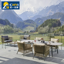 Outdoor table and chair courtyard rattan Terrace Outdoor Leisure Garden Outdoor rattan chair coffee table three-piece combination furniture