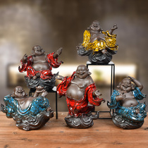 Ink-dyed incense Lucky Maitreya Buddha Big belly Laughing Buddha Living room entrance Lucky home worship Housewarming new home gift