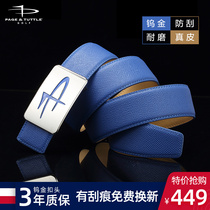 American PT GOLF belt mens casual scratch-resistant wear Tungsten Gold buckle cowhide mens belt