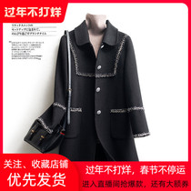 2020 Autumn and Winter new double-sided cashmere coat womens long Korean short woolen jacket thickened casual