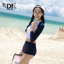 DK2022 New Swimsuit Woman Split Long Sleeve Conservative Bubble Hot Springs Veil slim swimming pool Special student swimsuit