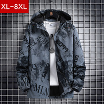 Mens autumn and winter New lint jacket mens fat plus size fat youth trend tooling jacket mens top