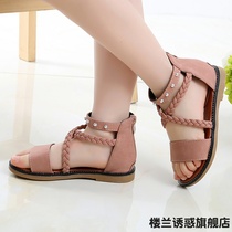 Girls sandals summer 2019 new Korean edition childrens Roman shoes soft sole student princess shoes little girl beach shoes