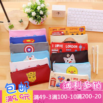 Hipster student canvas pen bag stationery bag cartoon pencil box 61 children gift kindergarten prize wholesale