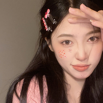 Summer sweet pink bow hairpin female side small clip forehead bangs clip clip hairpin hair accessories headdress