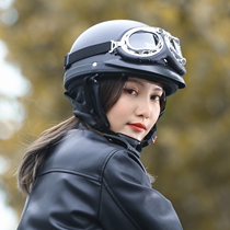 Mens cool battery car Xu Guang Han Dora a helmet bamboo dragonfly bamboo dragonfly motorcycle hat sunscreen gray summer cute