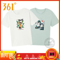 361 Degrees Womens Dress 2021 Summer New Casual 100 Hitch Short Sleeve Round Collar Cotton T-shirt 361 Breathable Sports T-shirt Woman Short T