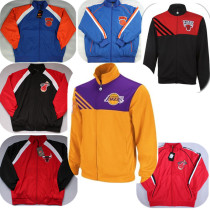 Training suit Basketball jacket stand-up collar embroidery Lakers Heat Knicks Bulls cotton jacket Sports jacket cardigan