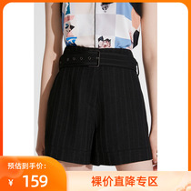 LILY summer new business commuter stripe A character slim and broad suit shorts female 120230C5104