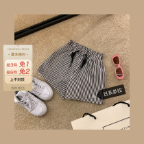 3M1 Childrens Clothes Girls Striped Cotton Shorts Summer Outerwear Japanese Baby Girls Five Points Childrens Casual Pants
