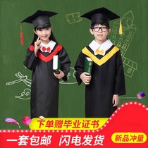 Graduation Photo childrens performance clothing middle school students Primary School students doctoral uniform mens and womens graduation dress kindergarten cap