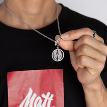 ins simple titanium steel personality rotating smiley face crying face mood fashion brand Korean version of net red necklace men and women hip hop