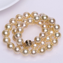 Feedback : Lone products 9 - 10mm14K gold pearl chain necklace without dye strong light round to mom
