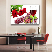 Modern minimalist restaurant decoration painting single-link dining room frameless painting single fruit hanging painting Crystal mural wall painting wine glass