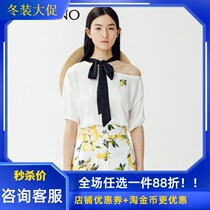 Manyanu counter 2019 summer new fashion simple loose slanting shoulder shirt female MJ22KW202