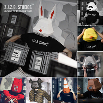 3D three-dimensional rabbit full face head cover paper model funny animal half face mask Christmas fancy dress party props