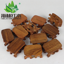 Special mahogany carving seal root carving rectangular base solid wood stone Jade Wen playing walnut irregular small base