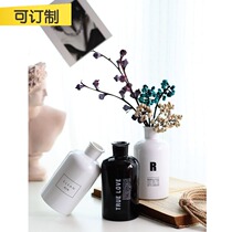 (Mountain tree) Nordic ins Wind black and white vase creative letter minimalist flower home dried flower water bottle