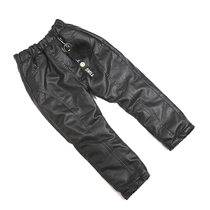 Childrens clothing male and female childrens autumn and winter clothing new children hit bottom pants plus suede thickened male and female pu leather pants for childrens pants
