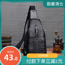 Kangaroo Chest Bag Mens Bag Single Shoulder Bag Diagonal Satchel Satchel Bag crocodile Soft Leather Inclined Backpack Men Tide Pack Casual
