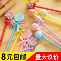 Korean stationery round flat lollipop bow ballpoint pen cute creative gift prize small gift wholesale