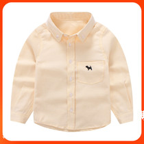Boys  shirts 2021 new spring and autumn casual childrens clothing middle and large childrens shirts long-sleeved cotton baby white tops