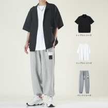 Fashion Casual Suit Mens Summer Han Edition Trend Net Red ruffling handsome mens set with a pair of handsome gas clothes Three sets