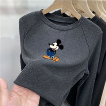 Autumn and winter velvet thickened girls boys with bottom shirts children with long sleeves and t-shirts