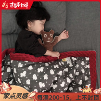 Childrens small blanket Double thickened kindergarten nap Autumn and winter quilt blanket Winter warm Doudou blanket Baby velvet