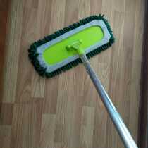 Chenille Mop Flat Straight Rod Galvanized Thickened Steel Pipe 360 ° Rotating Water Absorbent Non-Falling and Durable