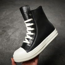 High-top shoes men 19ss winter canvas plus velvet leather casual board shoes with the same style brand short boots women