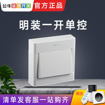 Bull Switch Wall Light Switch Socket Bright Wire Bright Box One Switch Single On Single On Single Control Pole