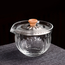 New heat-resistant glass cover Bowl Cup Cup Japanese tea making Bowl hand grab pot single non-hot kung fu tea set