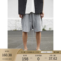 BONELESS 20SS suede base thin micro-elastic loose ribbon shorts loose five-point pants mens Tide brand