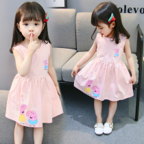 Girls Summer Piggy Page Sleeveless Vest Dress Western Baby Piggy Page Princess Dress Cotton Dress