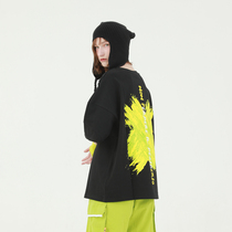 PCMY Tide brand paint short sleeve Harajuku bf style T-shirt national tide personality graffiti couple OS loose mens and womens compassion