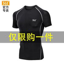 361 Degrees fitness short sleeve mens tights quick-drying clothing sports running T-shirt top training basketball high spring summer