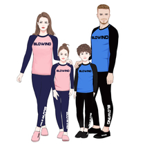 New mens and womens childrens parent-child couple long-sleeved trousers Sunscreen quick-drying snorkeling surfing bathing suit Jellyfish suit