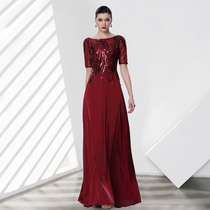 Banquet host performance evening dress female young model happy mother noble wedding mother large size toast service quality