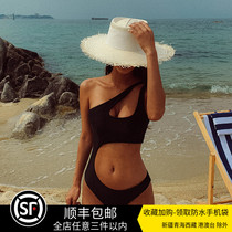 European and American INS small red book Sexy conjoined single shoulder dew Goddess Conspicuity Swimsuit Beach Spa Holiday Swimsuit
