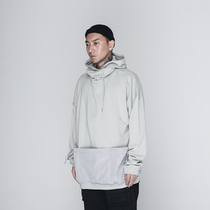 The Dirty Collection new trend pocket stitching pleated collar loose long sleeve sweatshirt hoodie men