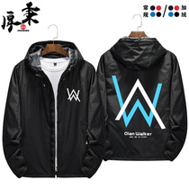 Alan Walker Allen Walker Street Tide brand long sleeve jacket sweater electric sound DJ plus velvet coat clothes